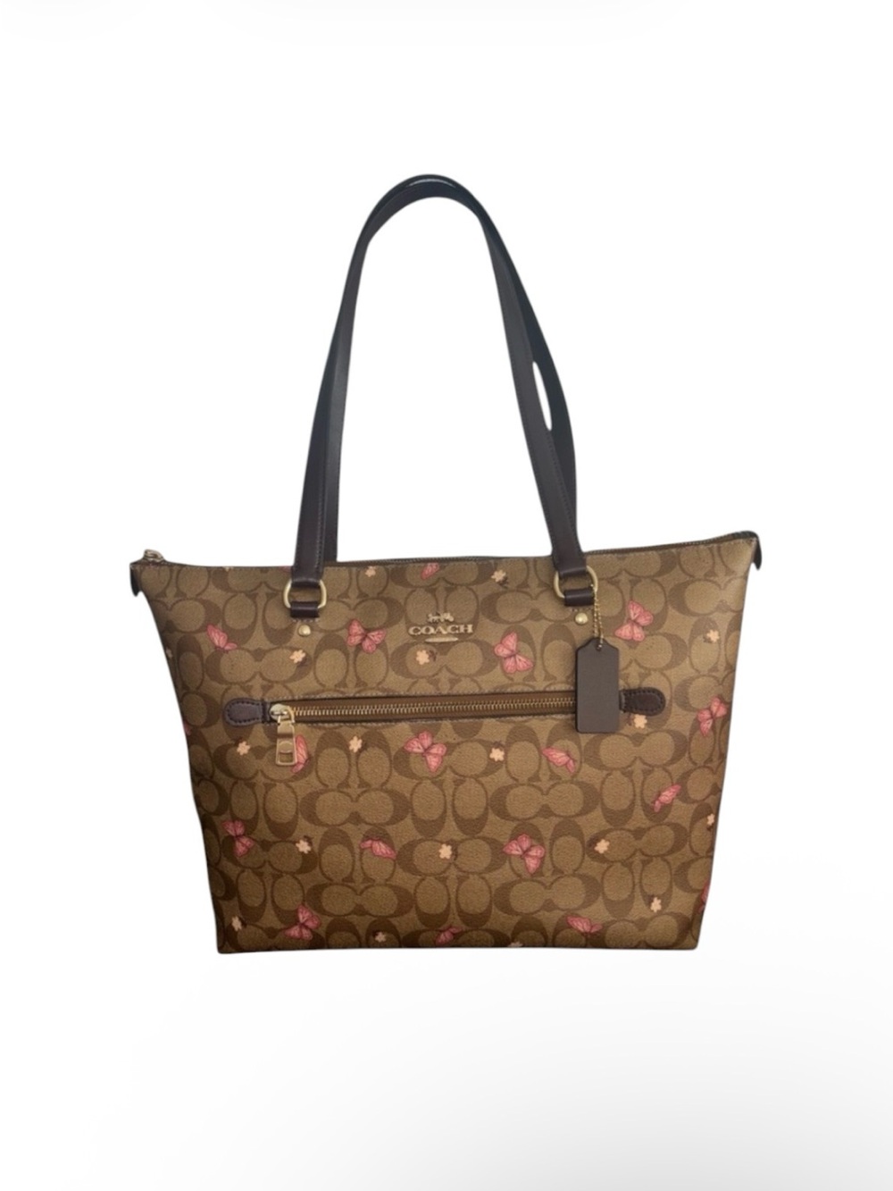 🤎Coach Butterfly Print Signature Canvas Gallery Tote Bag🤎